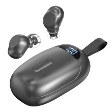 Nuevos auriculares inalámbricos Bluetooth de fábrica A6, modelo para llave de coche, diseño mini plegable, auriculares B2B, color negro.