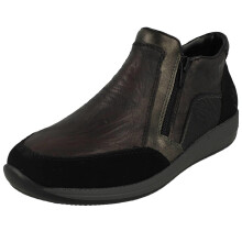 (Grey, UK 4) Ladies Rieker Fleece Lined Dual Zipped Ankle Boots N1152