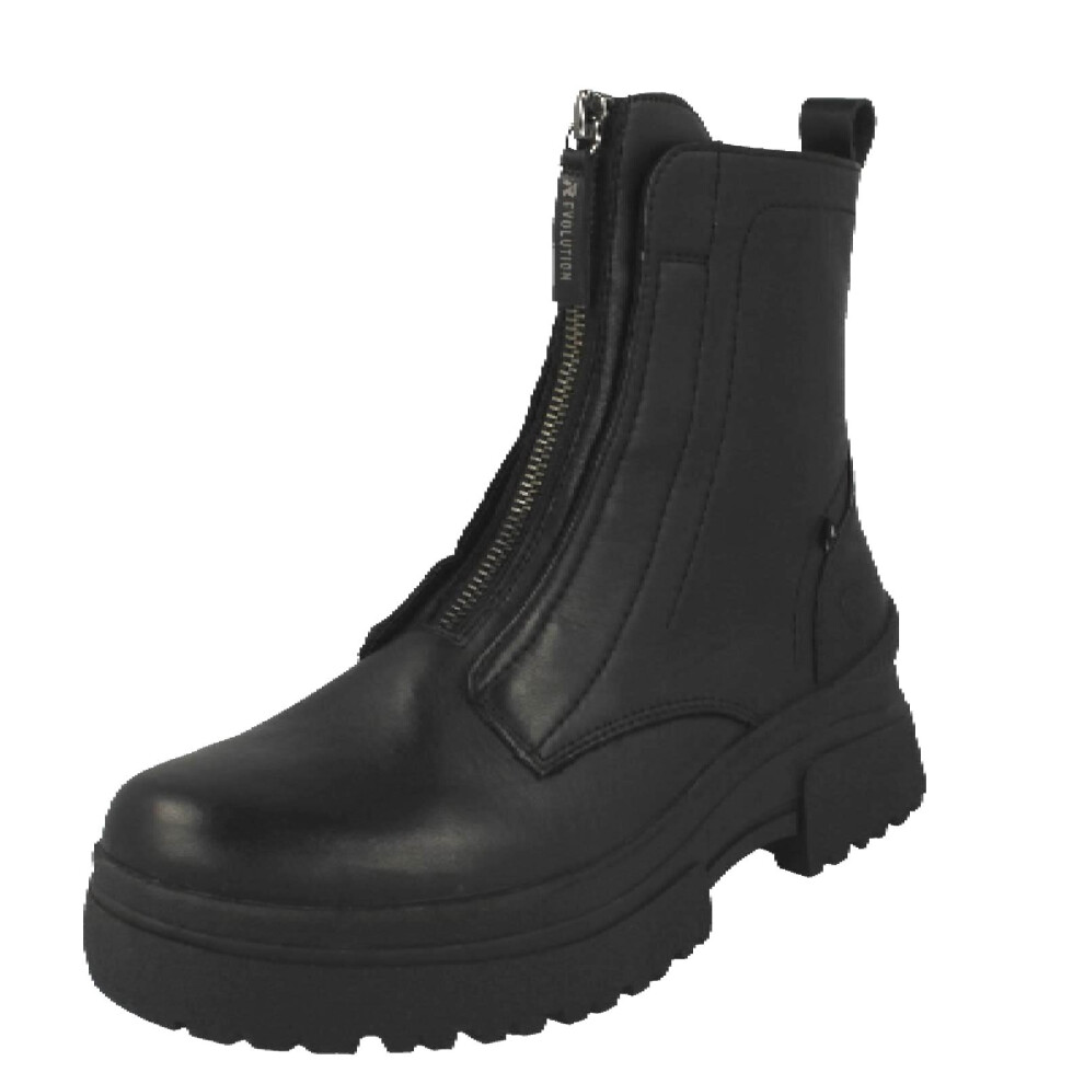 Rieker (Black, Uk 6.5) Womens Zip Up Boots W0375