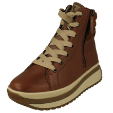 (Brown, UK 7.5) Ladies Rieker Chunky Platform Fleece Lined Ankle Boots W0962