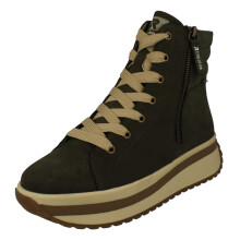 (Green, UK 8) Ladies Rieker Chunky Platform Fleece Lined Ankle Boots W0962
