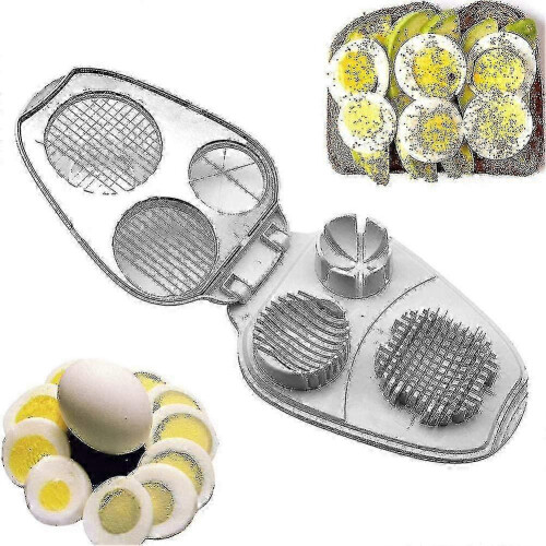 Egg cutter compatible with hard boiled eggs, durable stainless steel kitchen gadget