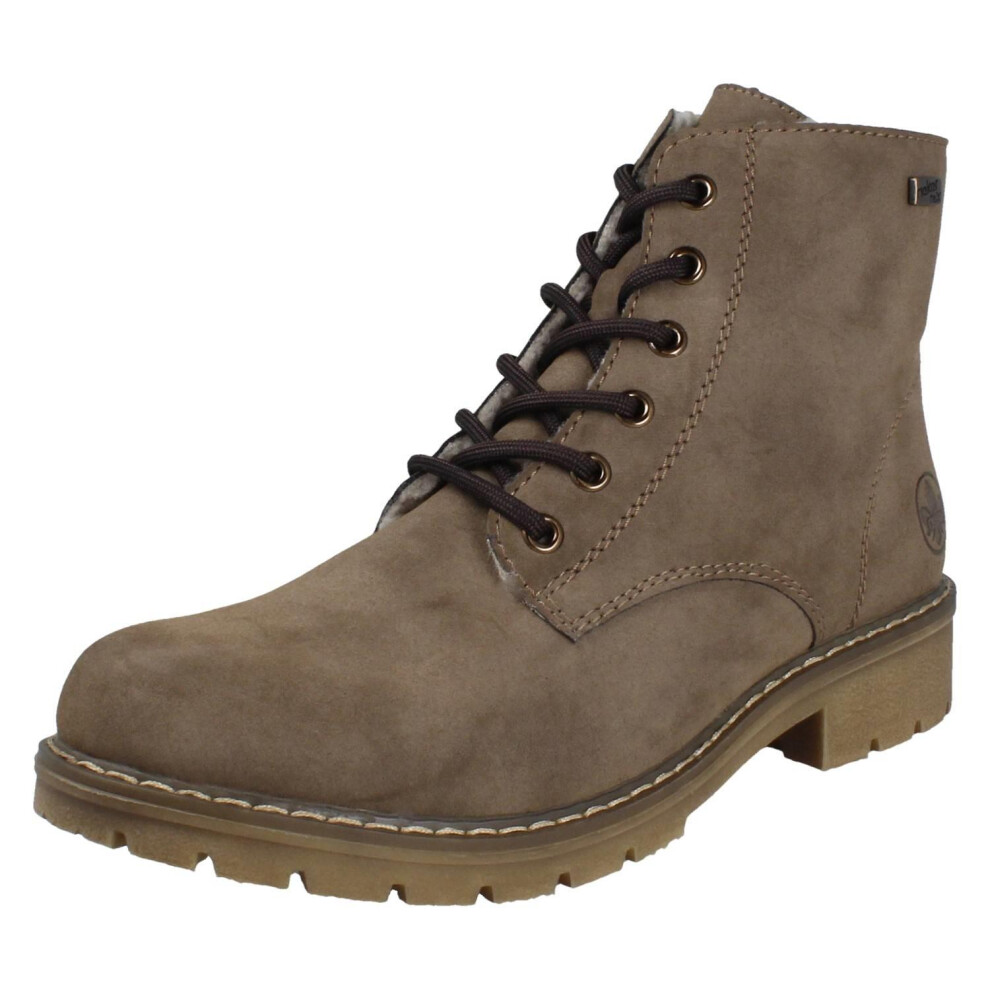 Rieker (Brown, Uk 6) Ladies Wide Fitting Warm Lined Ankle Boots Y9103