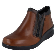 (Brown, UK 7.5) Ladies Rieker Ankle Boots With Double Zip L4883