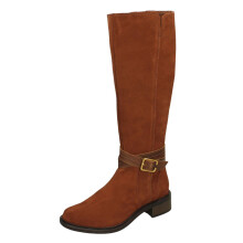 (Brown, UK 4.5) Ladies Clarks Zip Comfort Knee High Boots - Maye Shine