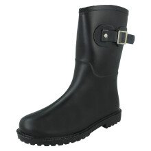 (Black, UK 8) Ladies Spot On Mid Calf Wellingtons X1270