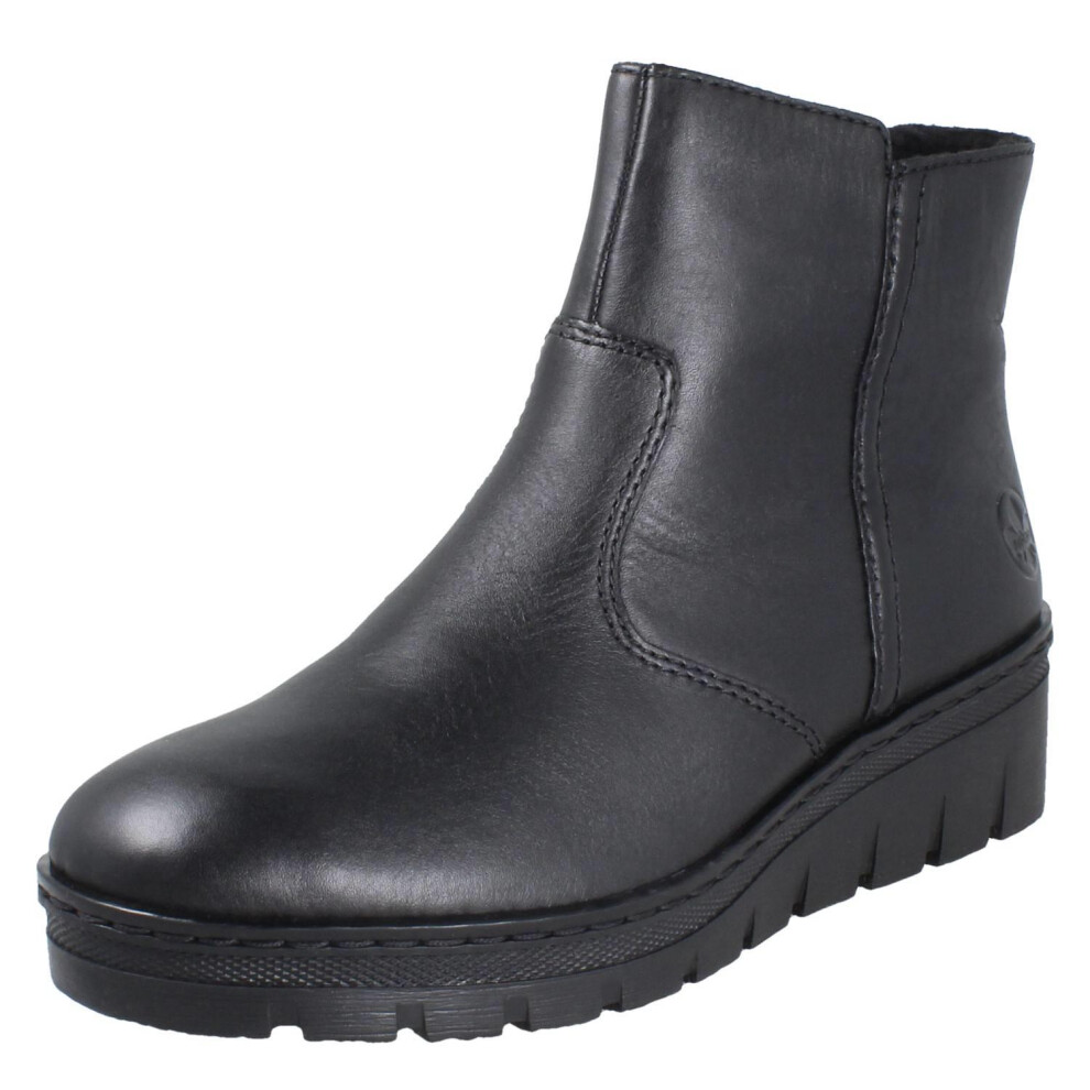 Rieker (Black, Uk 7.5) Ladies Fleece Lined Ankle Boots X9165