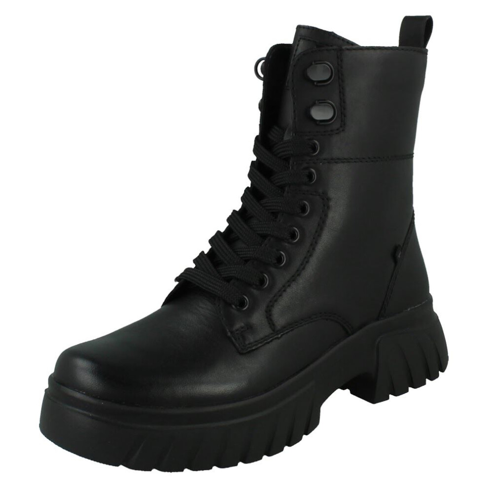 Rieker (Black, Uk 4) Ladies Combat Boots W1870
