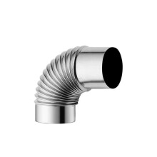 60 mm Edelstahl Abgasrohr für Öfen, 90 Bogen