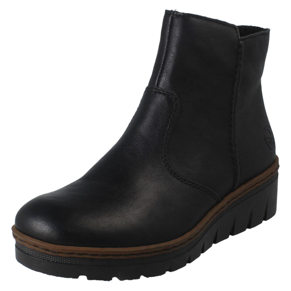 Rieker (Black, Uk 6) Ladies Fleece Lined Ankle Boots X9165