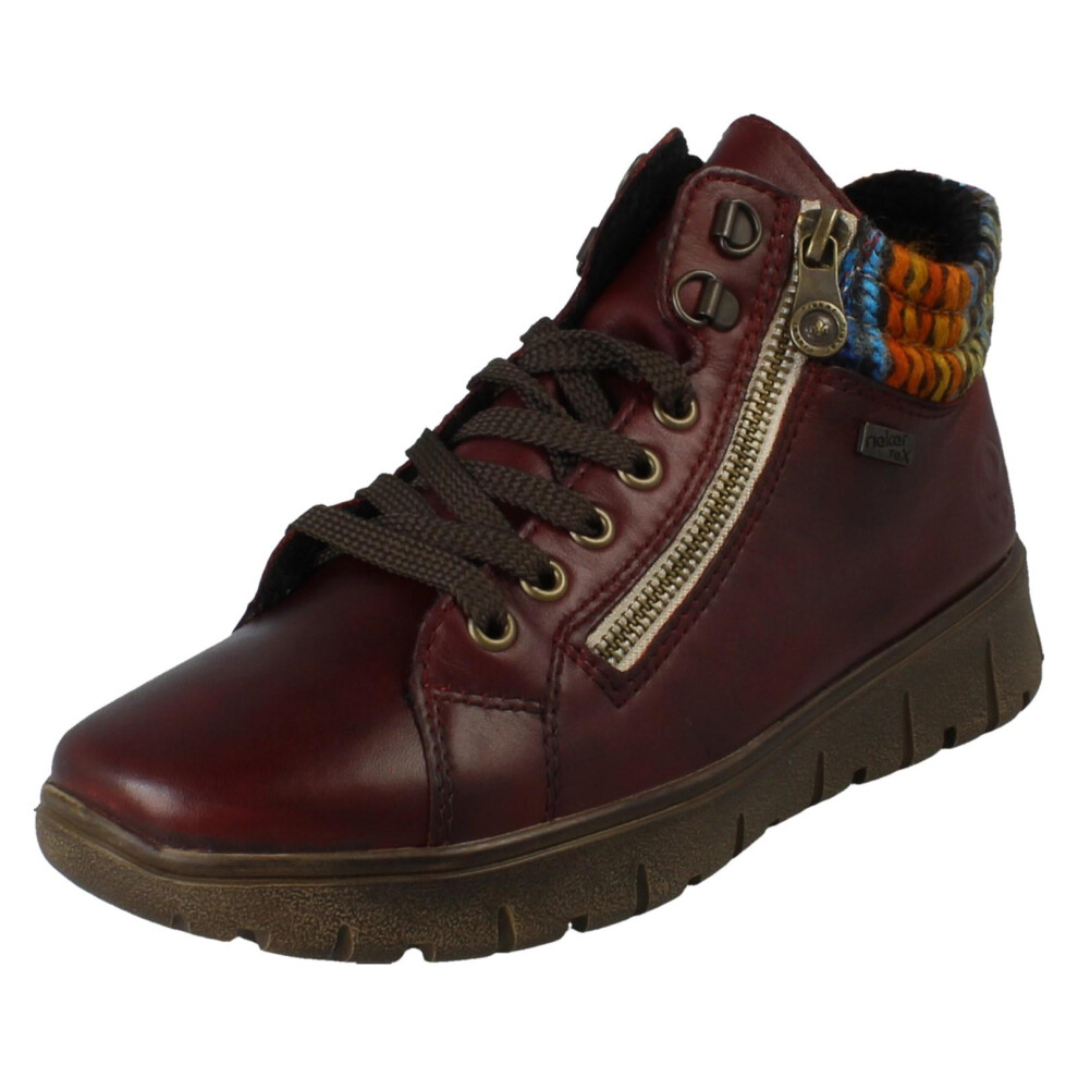 Rieker (Red, Uk 7.5) Ladies Wide Fit Ankle Boots N1305