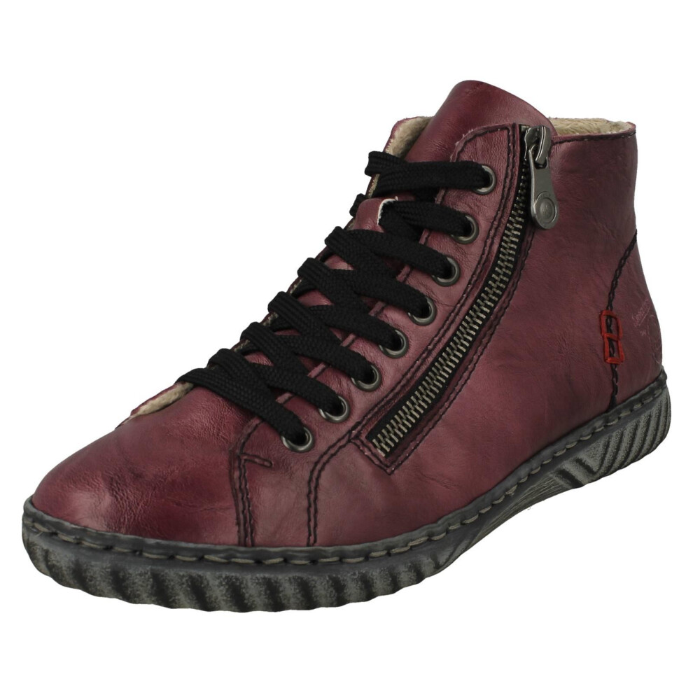 Rieker (Red, Uk 4) Ladies Fleeced Lined Ankle Boots N0921