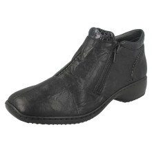 (Black, UK 6.5) Ladies Rieker Zip Fastening Leather Ankle Boots L3882
