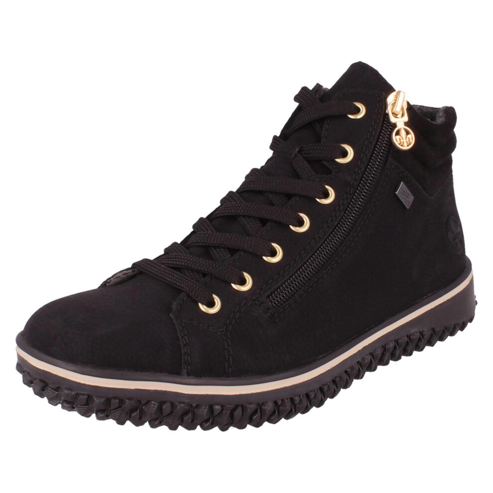 Rieker (Black, Uk 4) Ladies -Tex Double Zip Ankle Boots Z4263