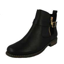 (Black, UK 6) Ladies Rieker Fleece Lined Boots Z4959