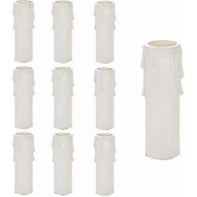 Chandelier candle sleeves for elegant lighting, 10pcs teardrop plastic candles