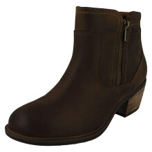 (Taupe, UK 7) Ladies Clarks Waterproof Ankle Boots - Neva Zip WP