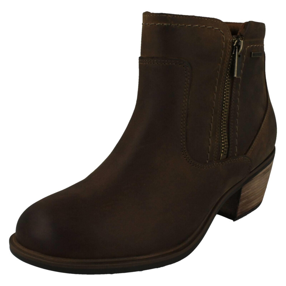 Clarks (Taupe, Uk 7) Ladies Waterproof Ankle Boots - Neva Zip Wp Brown