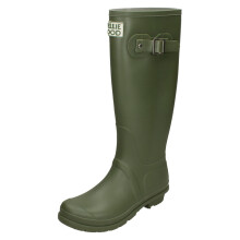 (Khaki, UK 3) Ladies Wellie Good Knee High Flat Wellingtons X1266