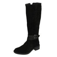 (Black, UK 4) Ladies Clarks Zip Comfort Knee High Boots - Maye Shine