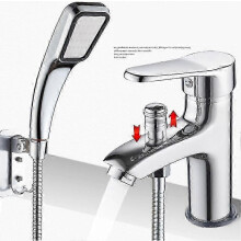 Single hole faucet for shower with dual water temperature control