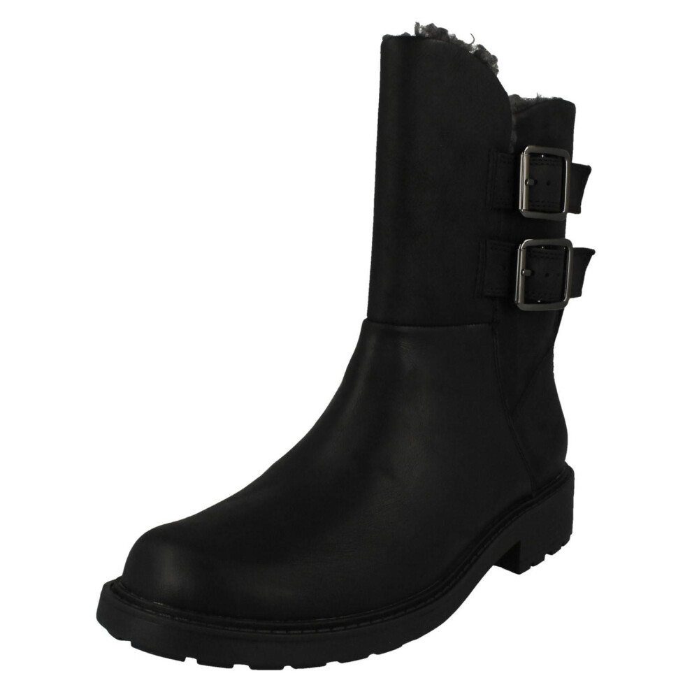 Clarks (, Uk 8) Ladies Warmlined Ankle Boots - Orinoco2 Buckle Black