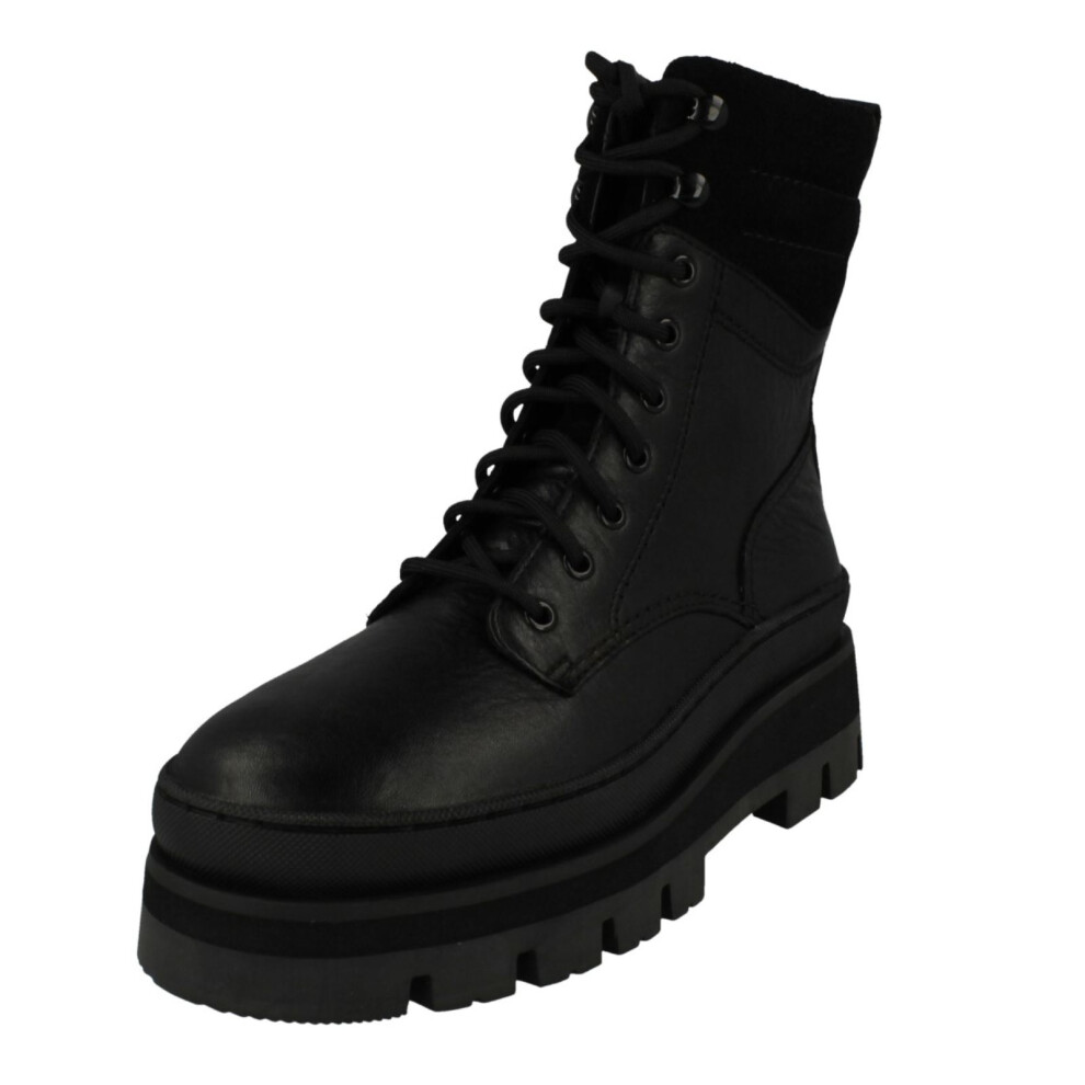 Clarks (Black, Uk 4) Ladies Casual Combat Style Boots - Orianna2 Hike