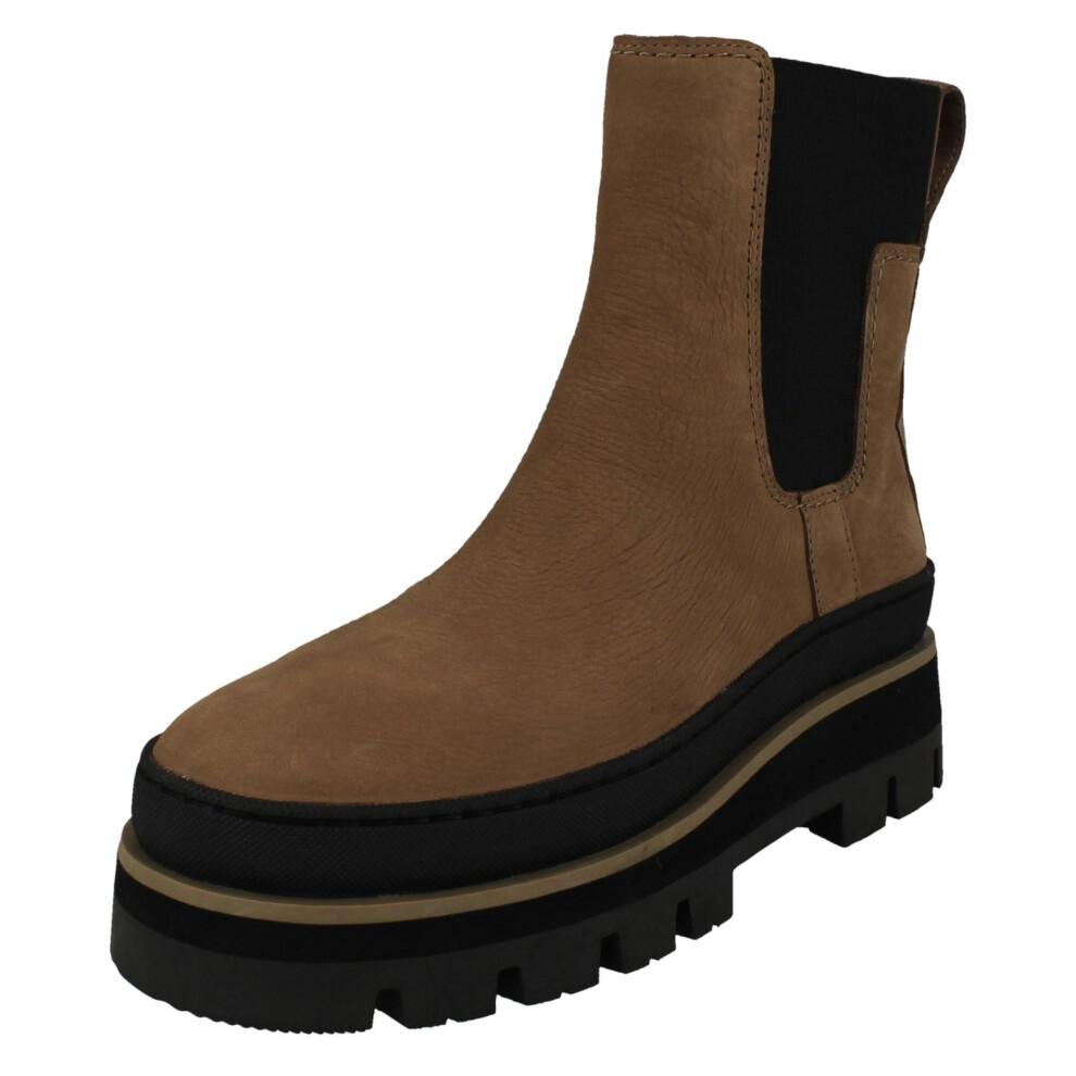 Clarks (Taupe, Uk 4.5) Ladies Slip On Ankle Boots - Orianna2 Top Brown