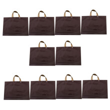 50 Pack Coffee Colored Plastic Shopping Bags with Handles for Groceries and Retail Use