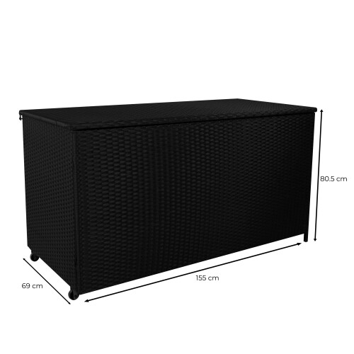 Rotan Kussen Opbergbox 700 L - Zwart 2