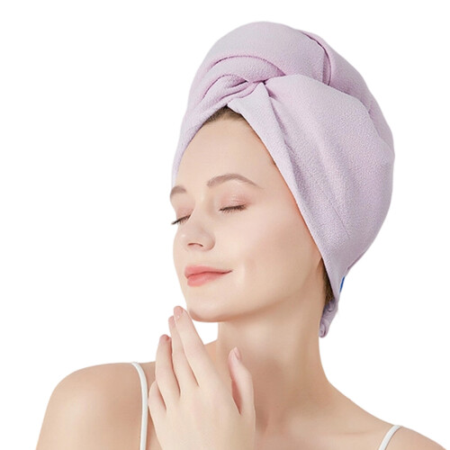 Hair Drying Towel With Secure Cap Designs For-P buckleless