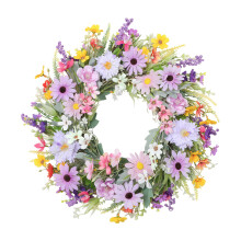 Handmade Faux Flower Hoop With Easy Hanging Loop For Door Wall