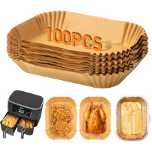 100 Stück Backpapier für Heißluftfritteusen, Zubehör für die Modelle Double Stack XL SL400EU, AF400EU und AF300EU, 22 x 14 cm