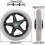 Non-slip wheels for rollator 6 inch rubber replacement casters pair 3