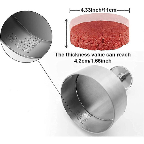 Adjustable burger press mold for professional cooking 2