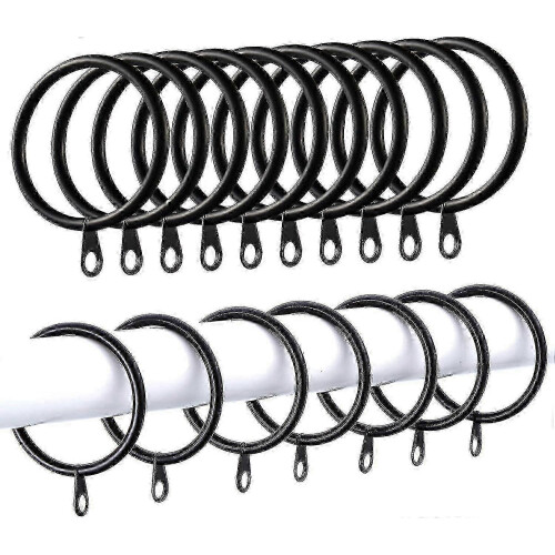 Black metal curtain rings 38mm inner diameter - 60 pcs pack 1