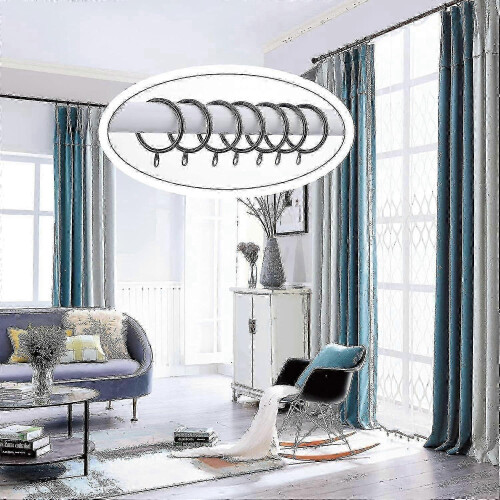Black metal curtain rings 38mm inner diameter - 60 pcs pack 2