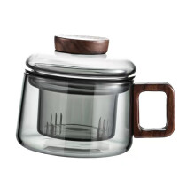 Glass Tea Cup With Detachable Infuser And-Transparent black co