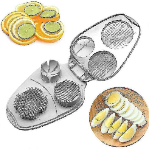 Egg cutter compatible with hard boiled eggs, durable stainless steel kitchen gadget 2