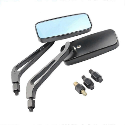 Side mirrors for Harley Softail - Black rectangle 8mm 10mm 1