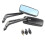 Side mirrors for Harley Softail - Black rectangle 8mm 10mm 3