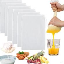 6 wiederverwendbare 20 x 30 cm große Musselin-Käsebeutel – aus Bio-Nylon – mit Kordelzug, Käsetuch