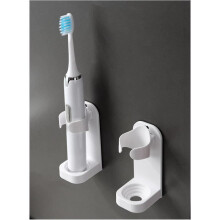 Elektrischer Zahnbürstenhalter, multifunktionaler selbstklebender Wand-Zahnpasta-Organizer aus Kunststoff, 2er-Pack