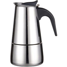Moka-Kanne aus Edelstahl – 4 Tassen, 200 ml – Kompatibel mit Induktions-, Gas- und Keramikkochfeldern