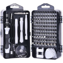 115-in-1-Präzisionsschraubendreher-Set für Smartphone-Reparatur, Werkzeuge für Telefone, Laptops, Brillen, Uhren, Spielzeug und Schmuck (grau)