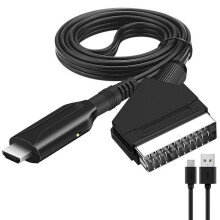 SCART-zu-HDMI-Adapter, SCART-zu-HDMI-Konverter mit HDMI-Kabel, SCART-zu-HDMI-Konverter, für Full-HD-Fernseher
