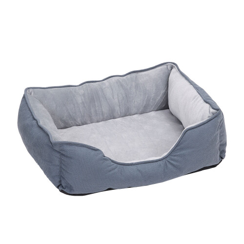 Living And Home Soft Pet Bed with Non-Slip Base, Grey