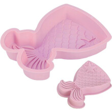 Meerjungfrau-Kuchenform, rosa, große Silikonform für Zuckerpaste, 3D-Kuchenform, Meerjungfrauenschwanzform, große Fondantform