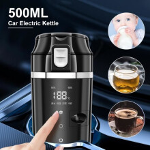 Tragbarer Wasserkocher, 500 ml – Mini-Reisebecher mit 304-Edelstahlfutter, 100-W-Schnellkochbecher