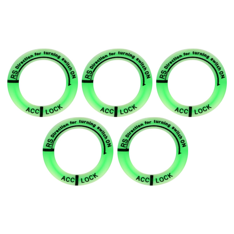 5Pcs Glow In The Car Ignition Ring Set, Luminous Engine Start Cover Sticker, Durable Epoxy Finish Dark 9310869833536